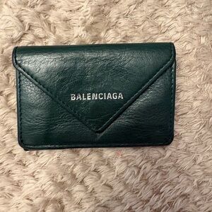 Balenciaga papier mini wallet men women’s AS is chip on leather in stores now